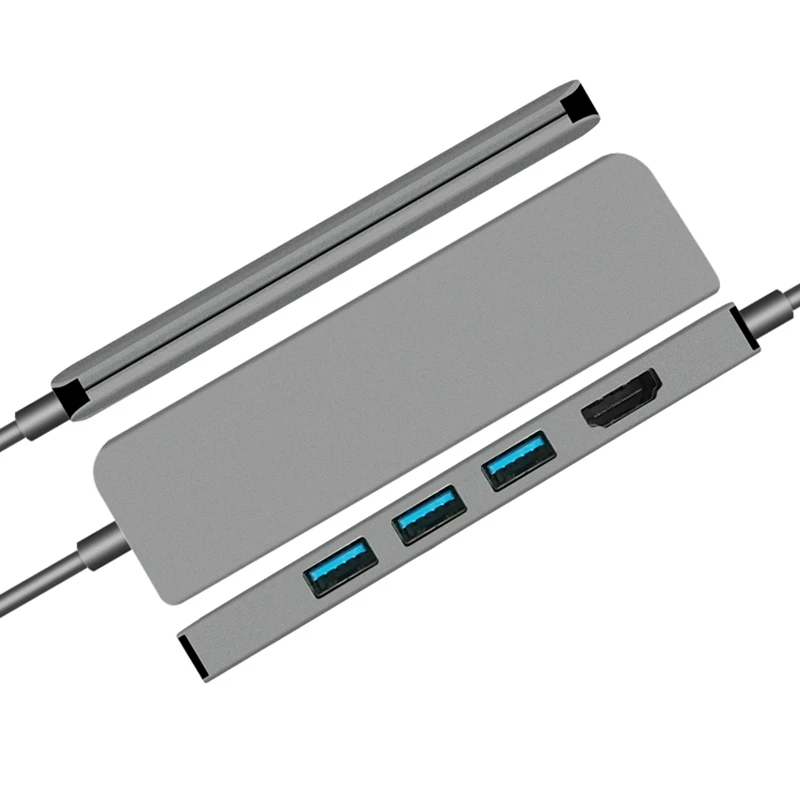 

USC Type C Hub to HDMI 4K 30HZ 3 USB 3.0 USBC PD Quick Charging Dock Station Aluminium Alloy Extend Hub for