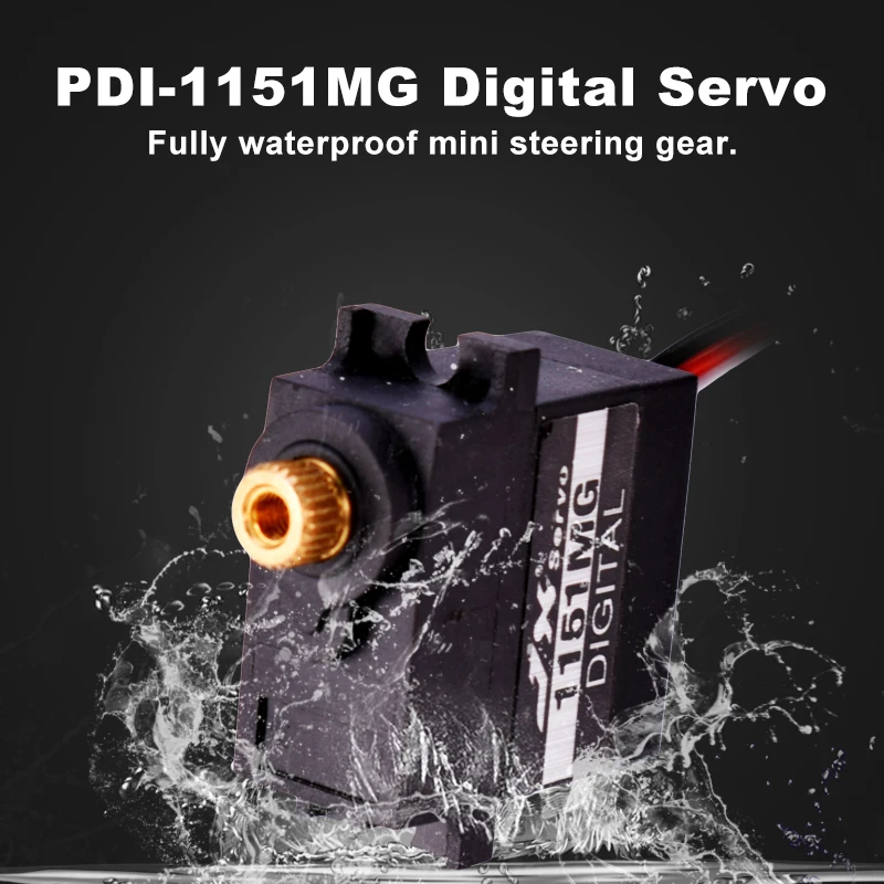 JX-Servo PDI-1151MG 3,6 KG, 6V, impermeable, n&uacute;cleo Digital, para helic&oacute;ptero, coche, Robot, barco-3