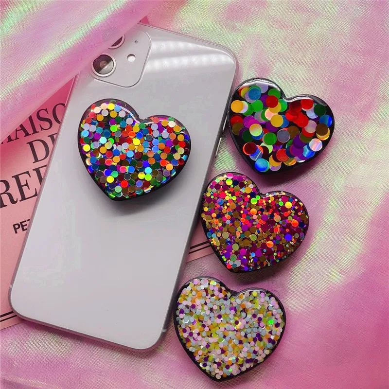 retractable balloon support love cell phone stand glitter and glitter magnetic phone ring cute purse cellphone holder accessorie free global shipping