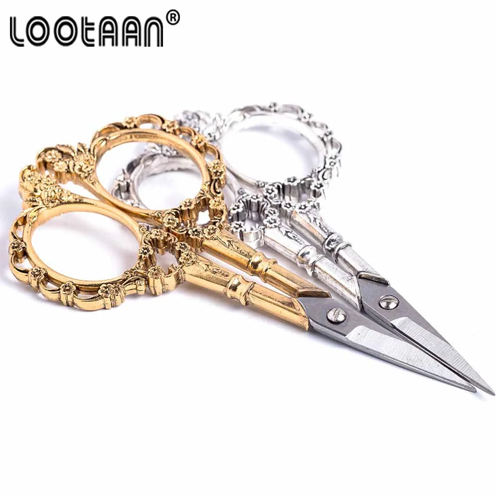 

European Antique Vintage Style Cuticle Scissor Cutter Sewing Tool Stainless Steel Pedicure Scissors Nail Cutting Manicure Tool