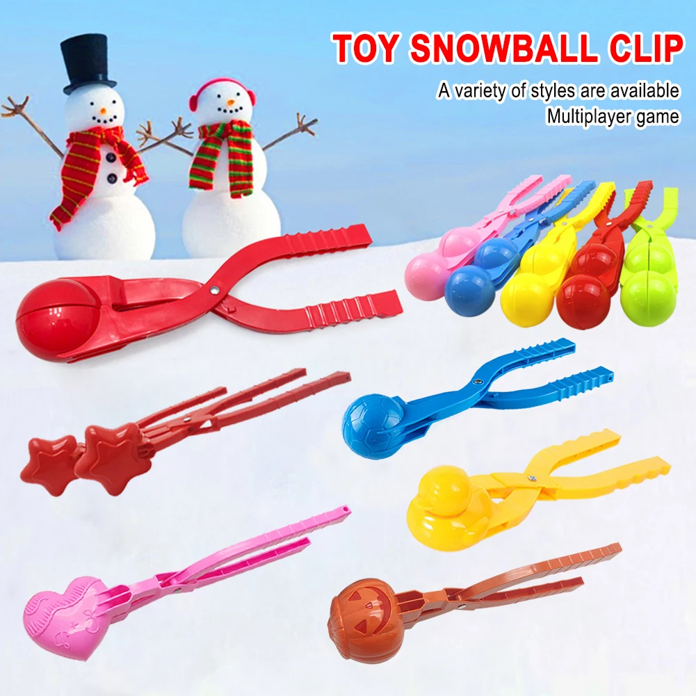 

Snowball Maker Winter Toy for Kids Love Heart Snowman Shape Snow Sand Mold Outdoor Snowball Fight Making Clip Toys Random Color