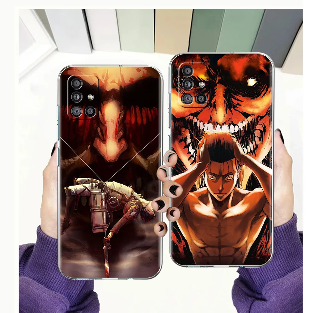 

Attack On Titan Case for Samsung Galaxy A13 A22 A32 A52 A72 A51 A71 A11 A31 A41 M31 A01 A21S 5G Transparent Silicone Shell Coque
