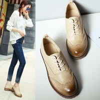 agodor retro vintage lace up brogues wingtip ladies flats classic oxford shoes for women