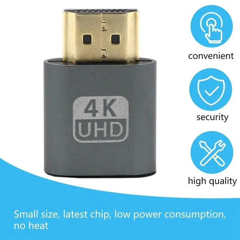 

HDMI-compatible Virtual Display Adapter DDC EDID Dummy Plug Lock Latest Chip Low Power Consumption No Heat Plate