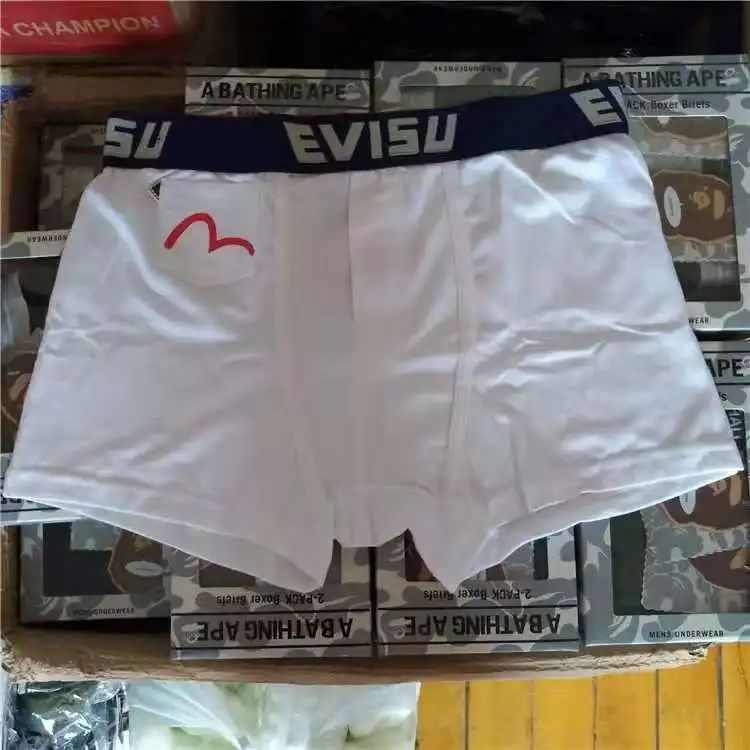 Новые полки Аутентичные Evisu повседневные мужские Tide бренд-Боксер Дышащие Боксеры хлопок печати мода боксер короткий жилет