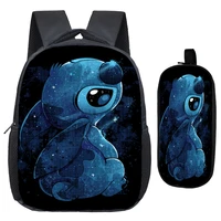 2pcs hot sale cute stitch children kindergarten school bags girls toddler nursery backpack for kids boys with pen case