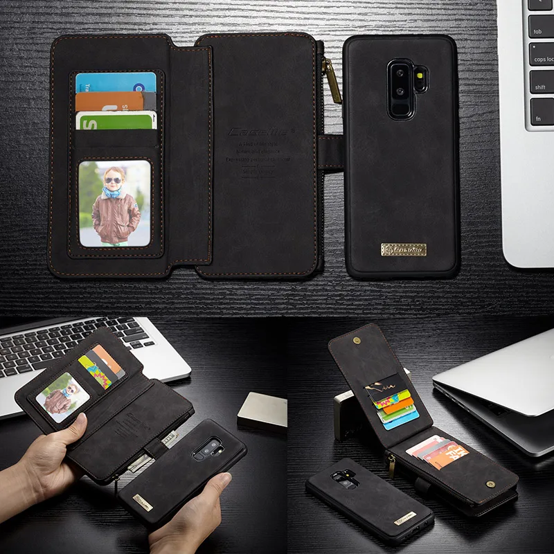 CaseMe Vintage Genuine Leather Multifunction Wallet Detachable Phone Case for Samsung Galaxy S9 S8 S10 S20 Plus Ultra Note 10 9 | Мобильные