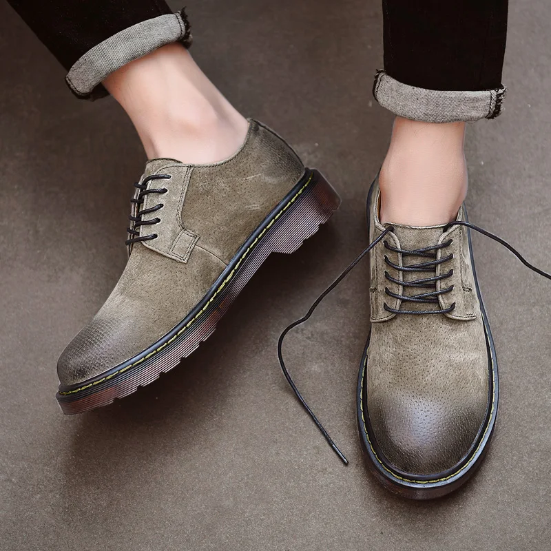 Мужская повседневная обувь новинка 2020 Весенняя кожаная для отдыха модная