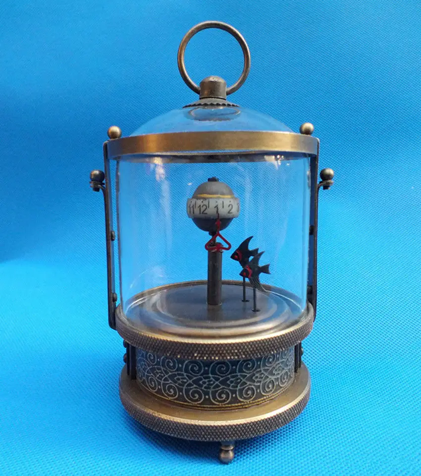 Античная фотография домашняя редкая латунная рыба механический стол | Дом и сад