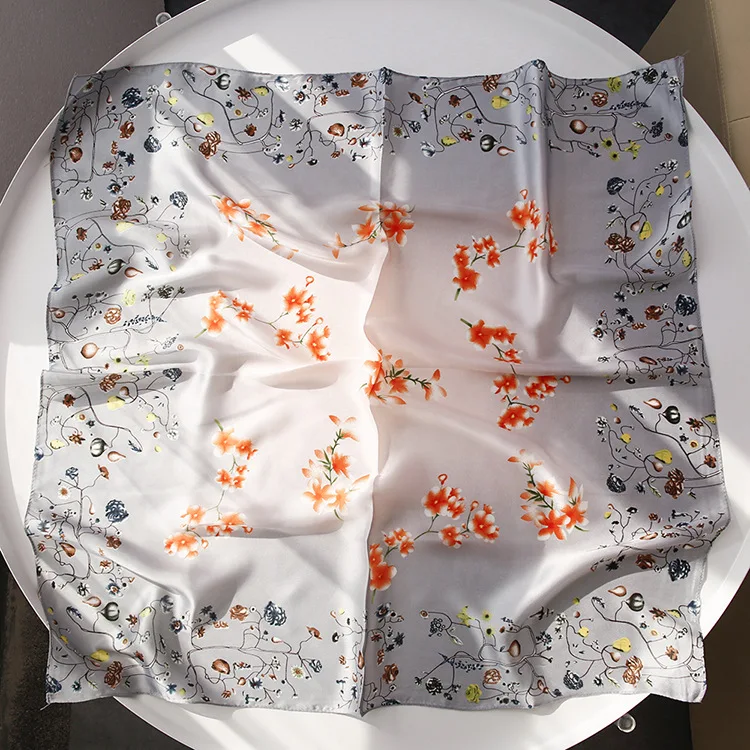 70*70 искусственные шарфы весна 2019 и принт маленькая свежая повязка для волос