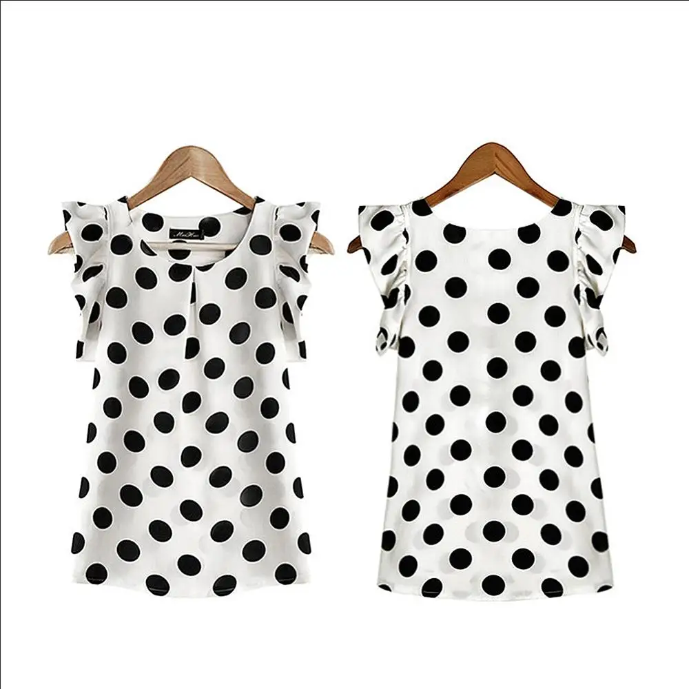 Летняя женская элегантная шифоновая белая блузка Женская пышная с коротким