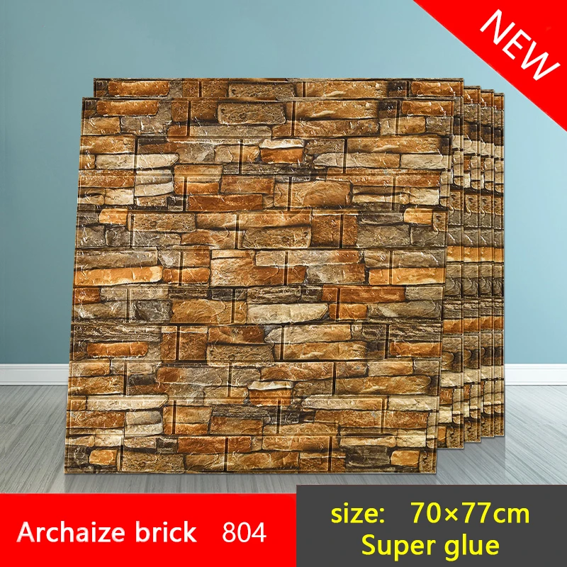 

10pcs/bag Self Adhesive Foam Wallpaper 3D Brick Wall Panel Room Brick Stickers Bedroom Kids Room Brick Papers Home Decoration