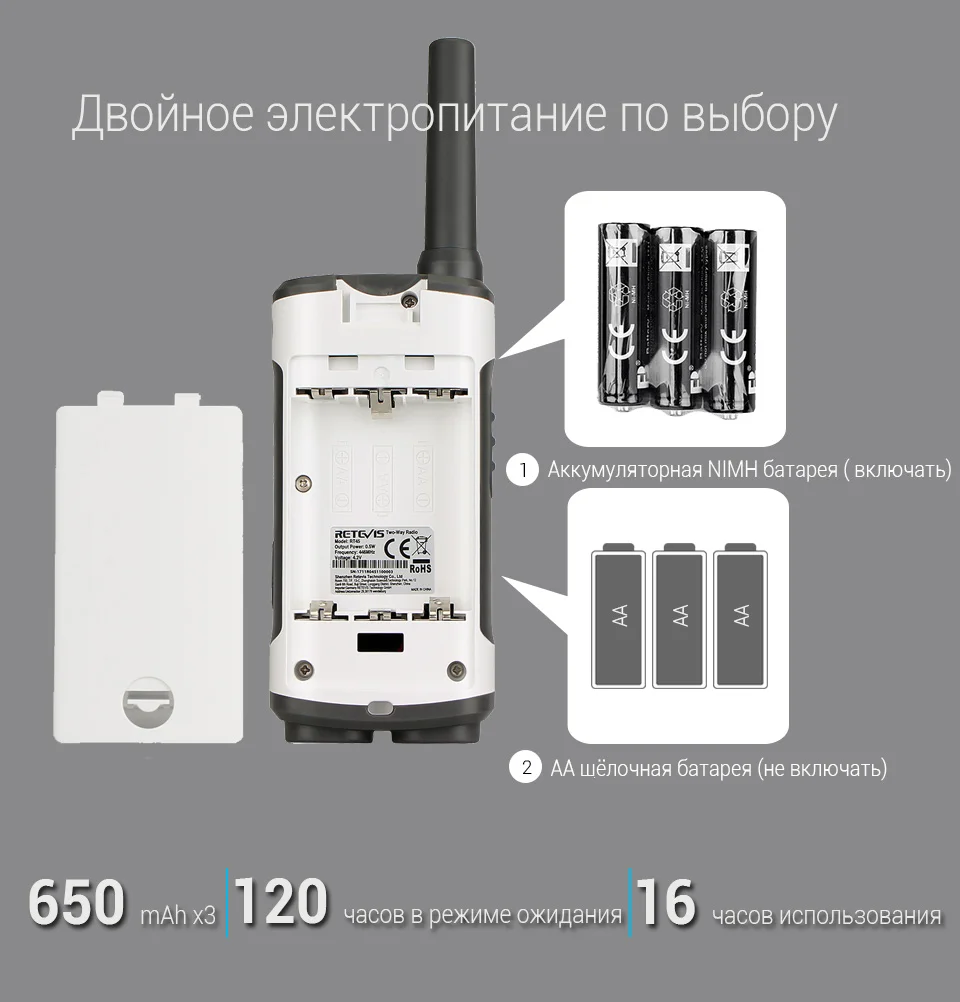 2 шт. Retevis RT45 PMR446 портативная двухсторонняя рация 0,5 Вт PMR 446 МГц FRS VOX аккумуляторная батарея для Motorola TLKR T50