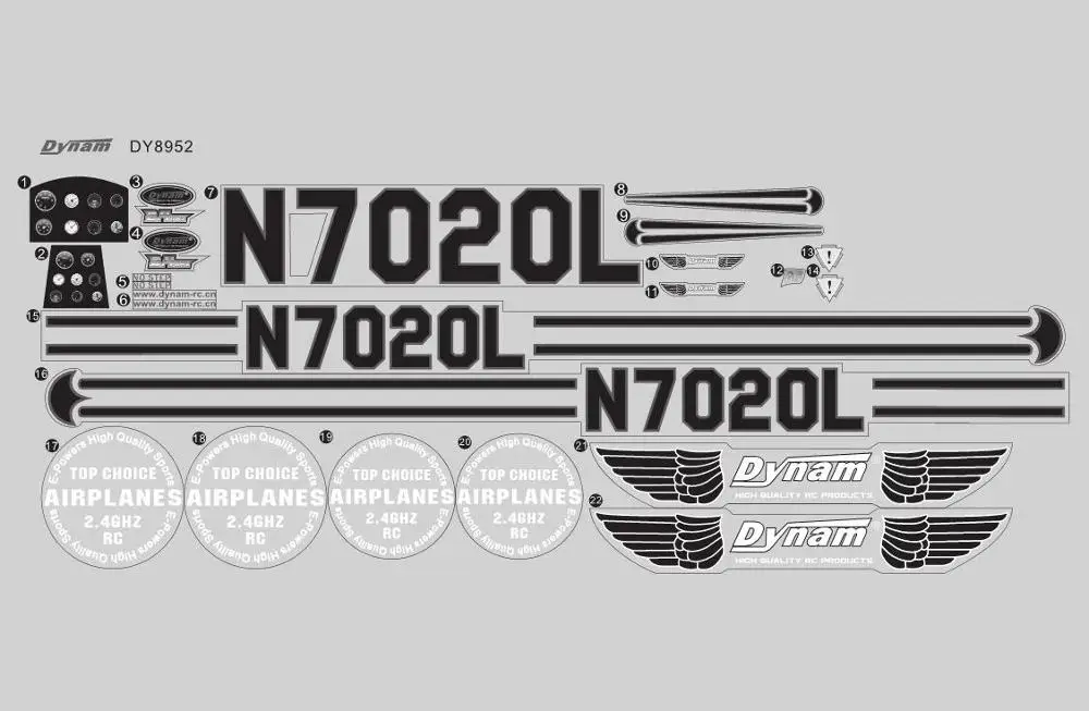 Dynam DY8952 WACO YMF 5D Decal Waco 12 RC Plane Parts|Детали и аксессуары| |