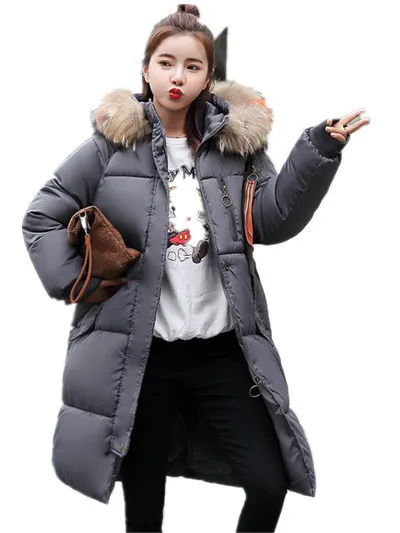 Casaco feminino inverno Корейская Теплая стеганая куртка женское длинное пальто с