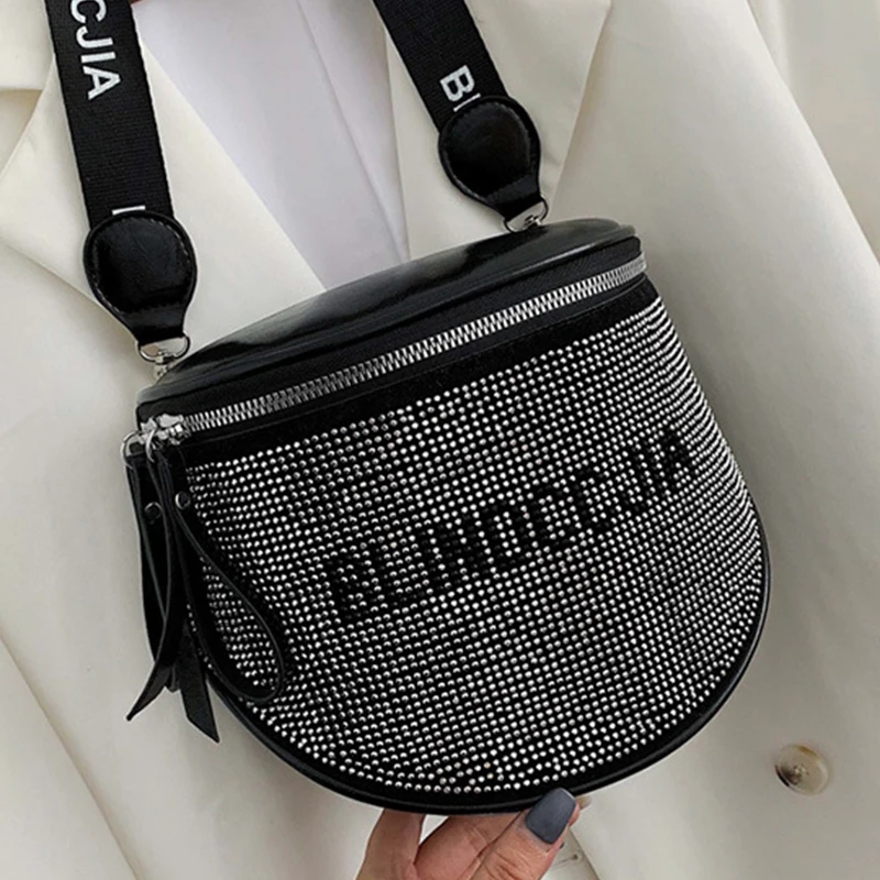 Стразы сумка седло 2020 новые женские маленькие сумки модная искусственная кожа