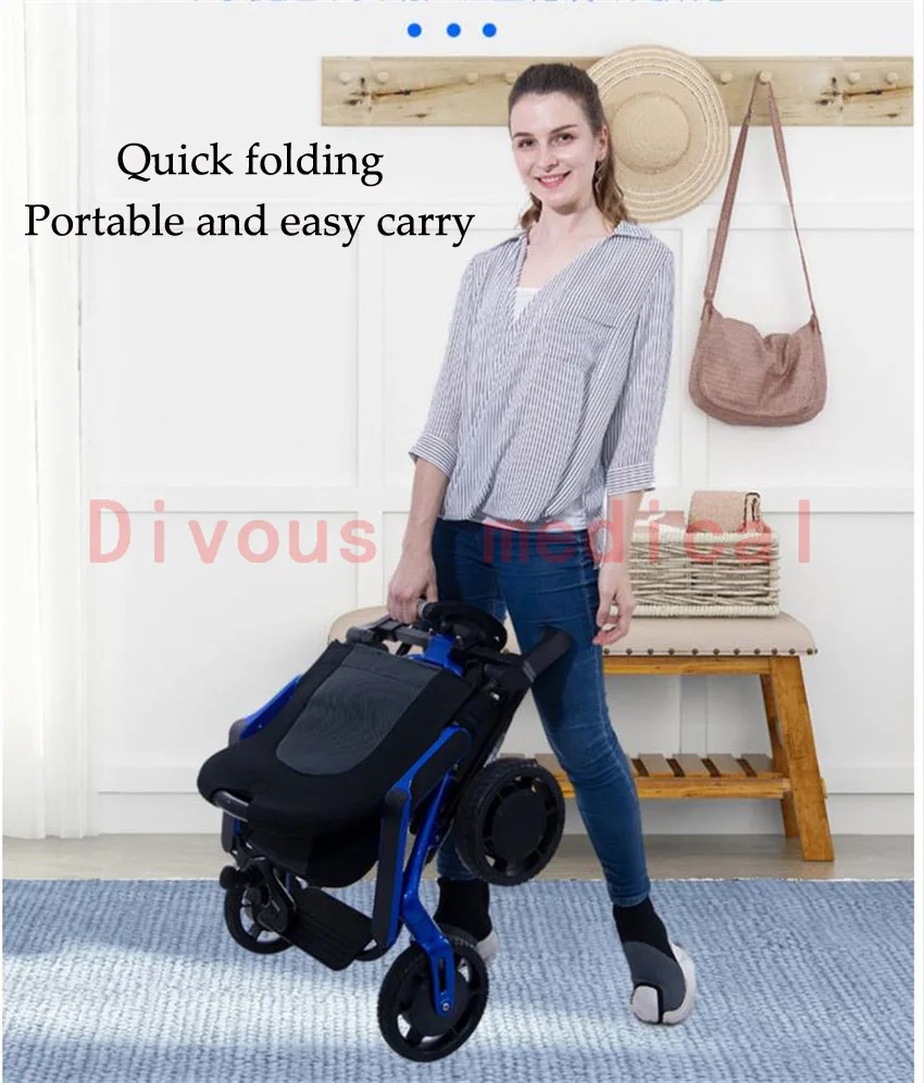 

Легкая четырехколесная электрическая инвалидная коляска для пожилых людей с двигателем 17 кг 360 Вт и литиевой батареей