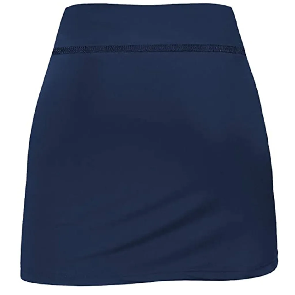 

Women's Stretchy Short Skirt Leggings 2021 Athletic Skort High Waist Pants with Pockets Tennis Skirts Run Inner Shorts A50