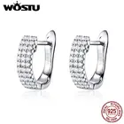 Женские сверкающие серьги-гвоздики из стерлингового серебра 925 пробы с прозрачным цирконием, ювелирные украшения для свадьбы, помолвки, CQE560