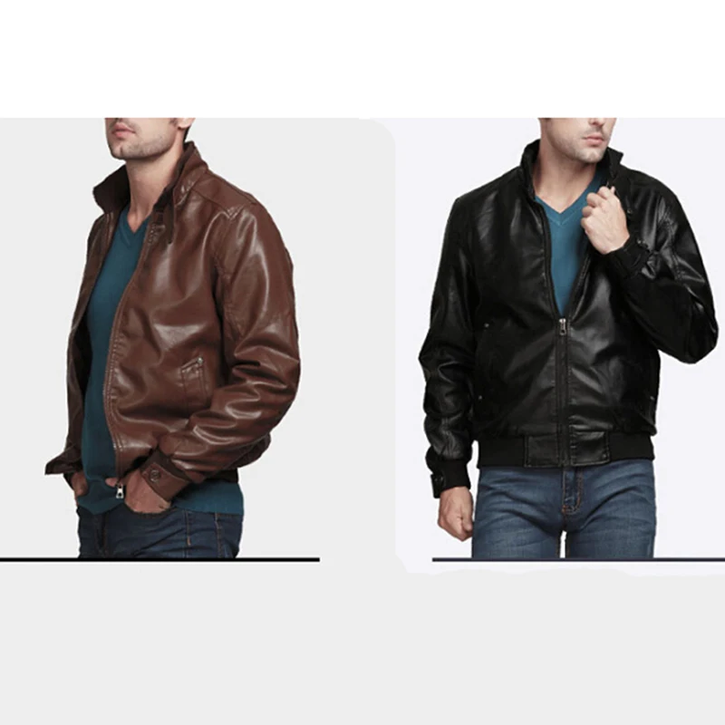 

Men'S Motorcycle Black Faux Leather Jacket Leather Jackets Jaqueta De Couro Masculina Clothes Mens Leather Coats