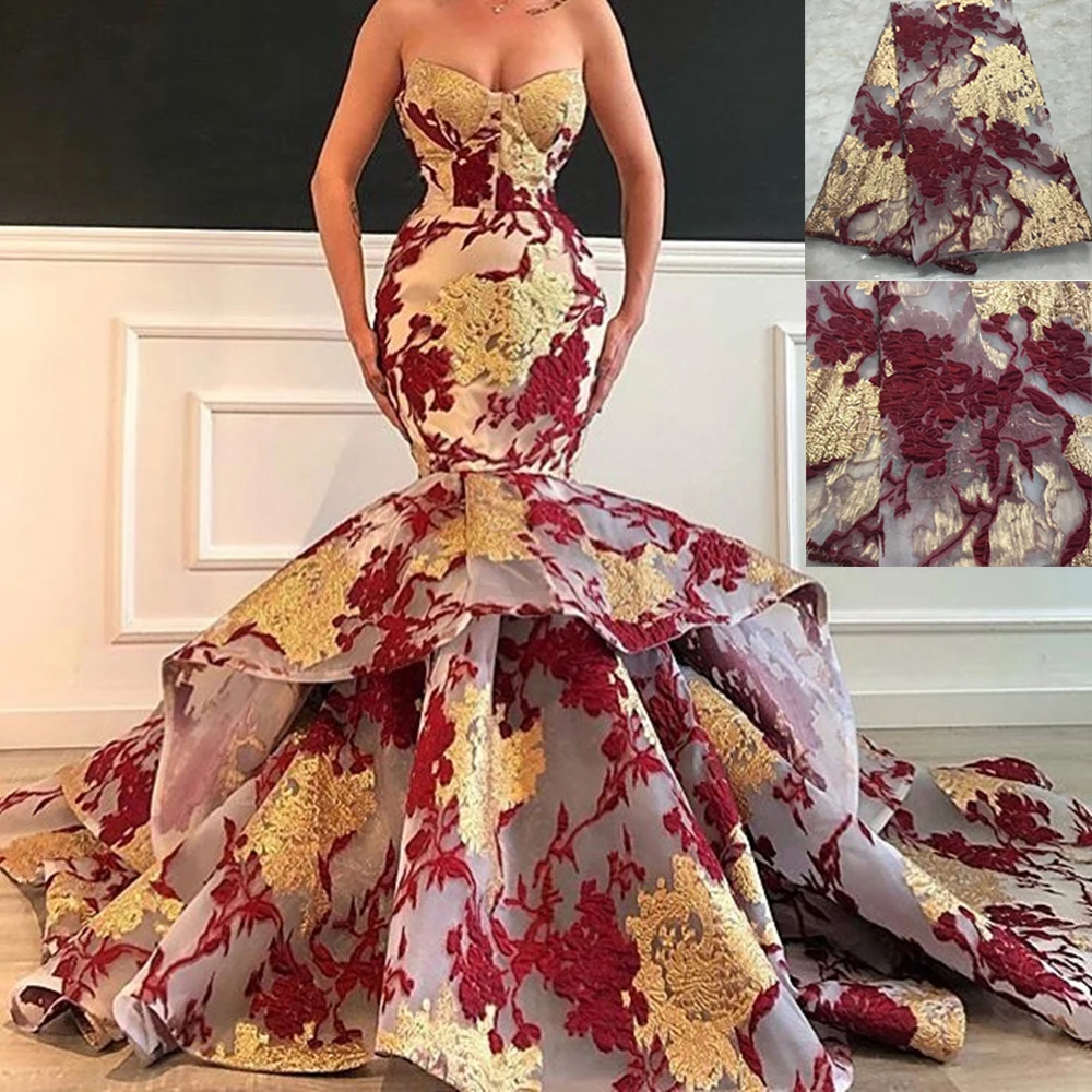 Французские тюлевые кружева Anna жаккардовая парчовая ткань высококачественные