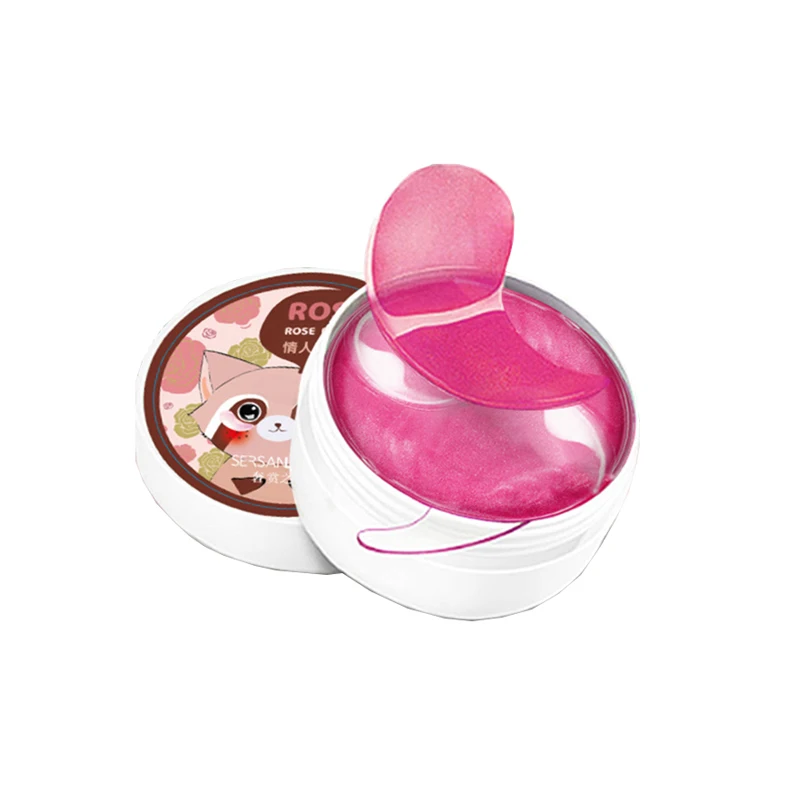 Розовая маска для глаз выцветает с тонкими линиями устраняет отечность патчи