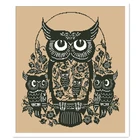 Набор для вышивки крестиком с изображением совы из хлопка и шелка, 14ct, 11ct