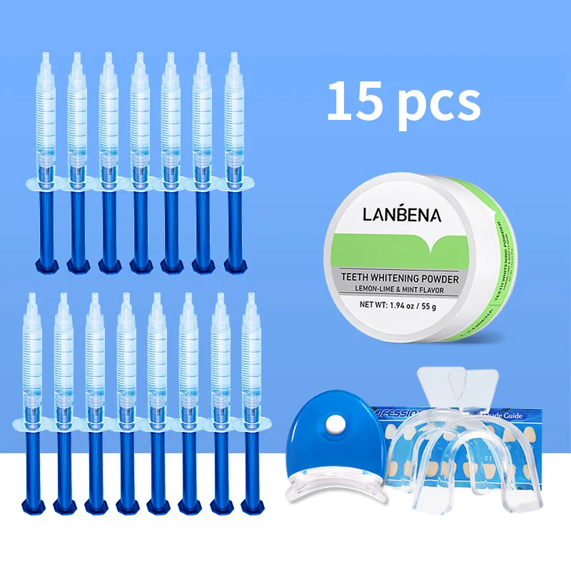 

Oral Hygiene Teeth Powder With 15 PCS Dental Teeth Whitening Peroxide