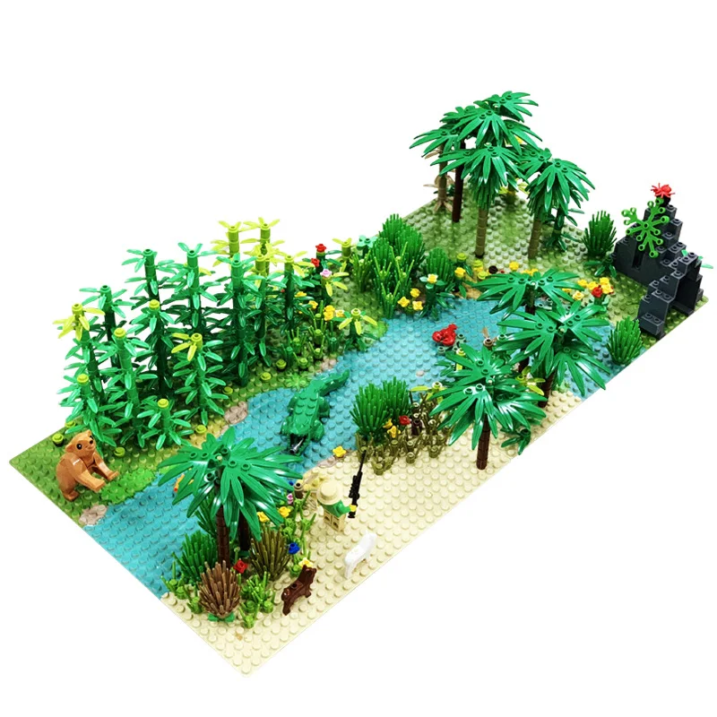 Тропический тропический лес с основой аксессуары для кирпичной кладки MOC Euhylacion