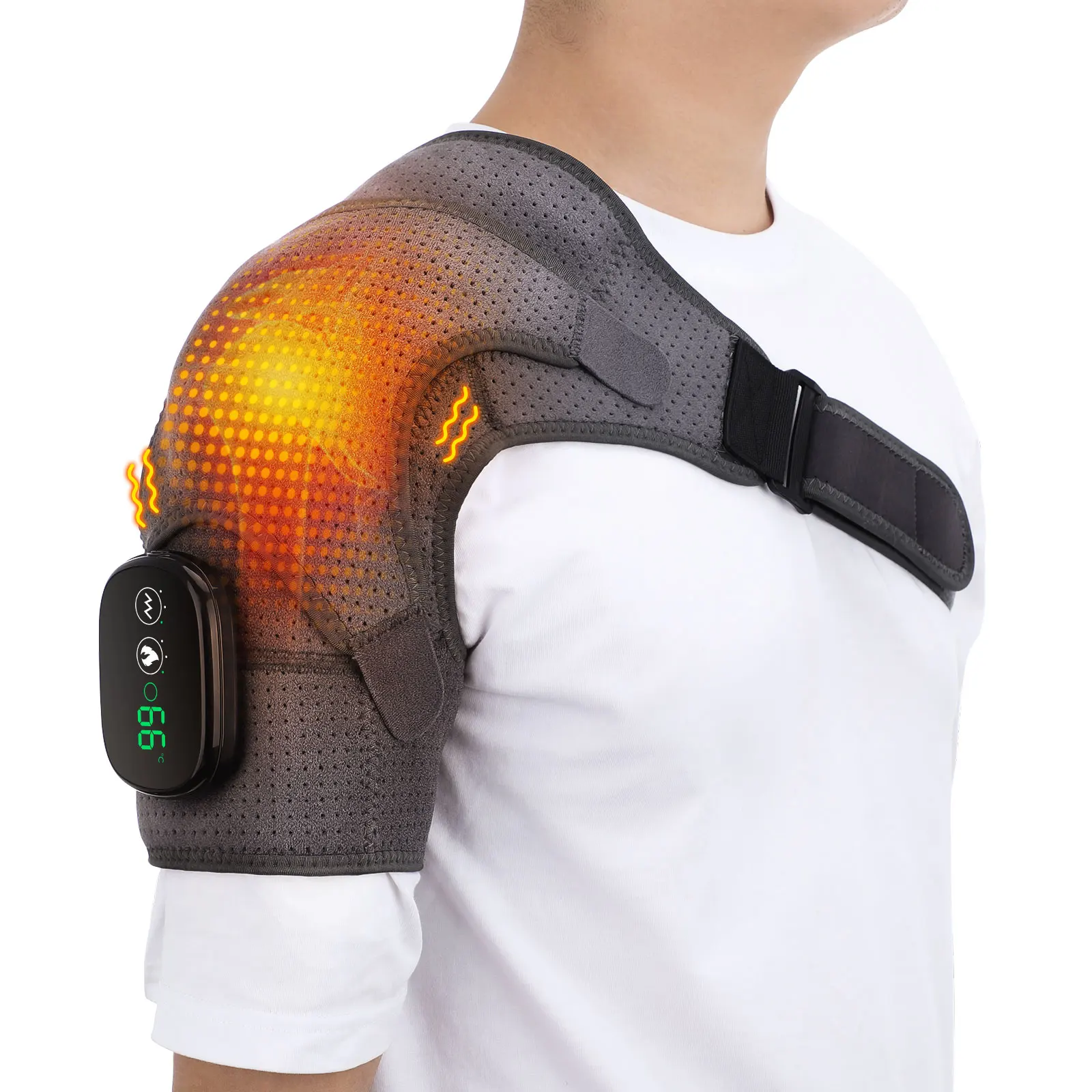 

Электрический терапевтический бандаж для плеч с подогревом, поддерживающий пояс с подогревом, массажер для облегчения боли в плечах, реаби...