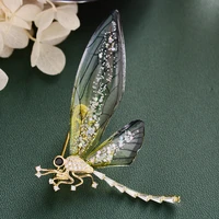 elegant imitation insect wings dragonfly brooch pin temperament aaa zircon brooch on clothing corsage accessories jewelry trendy