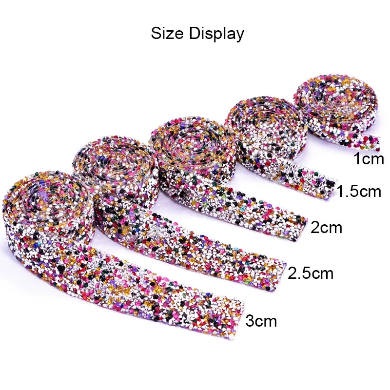 1 ярд смесь цветов смолы Стразы с горячей фиксацией сетка блестящая страз цепь