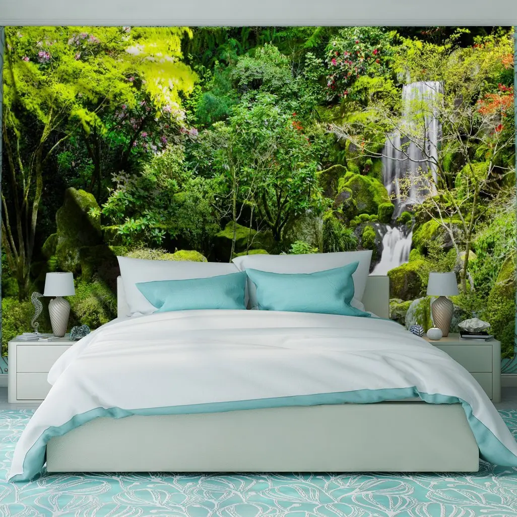 QIYI деревянный дизайн настенный гобелен домашний декор полиэстер ткань природа