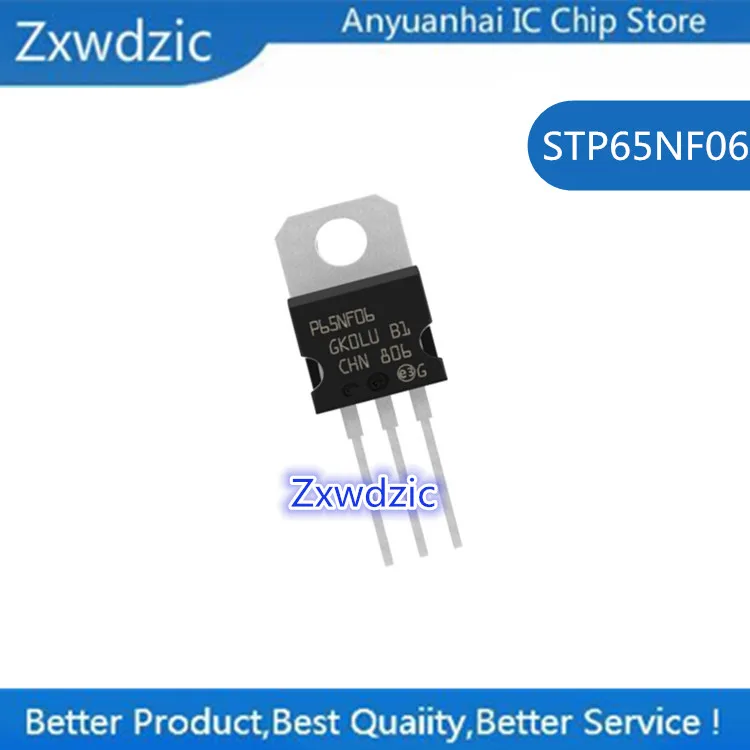 10 шт. 100% новый импортный оригинальный STP65NF06 P65NF06 TO-220 МОП-транзистор 65A 60 в |