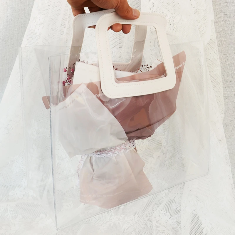 Прозрачная сумочка Подарочный пакет для цветов рождественские подарки сумка