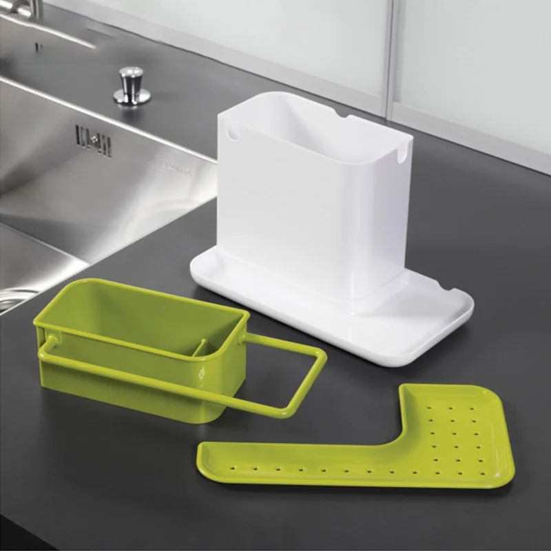 1PC Sponge Kitchen Box Draining Rack Dish Self Sink Storage Organizer Stands Utensils Towl | Дом и сад