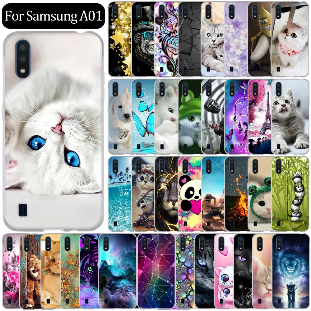 Чехол для телефона из ТПУ Samsung Galaxy A01 силиконовый чехол A015F 2020 Funda Capas защитный