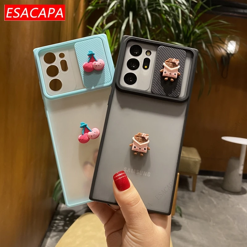 3D Симпатичные Фрукты чехол для телефона Samsung Note 20 Ультра A32 5G A82 Quantum 2 прозрачных