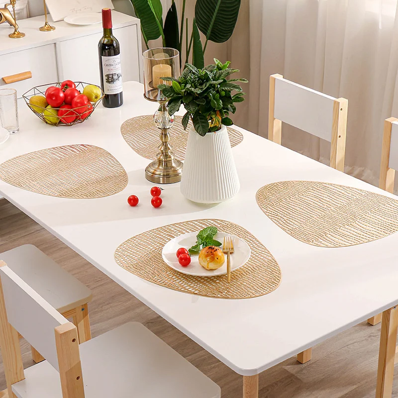 

PVC Hollow Oil Resistant Non-slip Kitchen Placemat Coaster Insulation Pad Dish Coffee Cup Table Mat Home Hotel Decor 51074