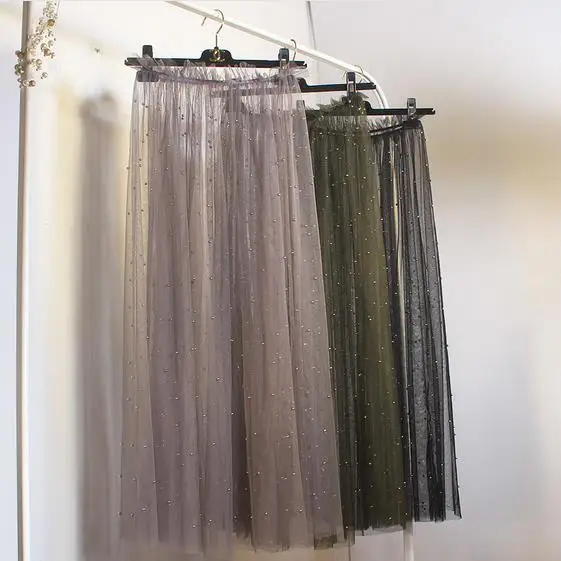 Женская длинная фатиновая юбка Clobee повседневная элегантная трапециевидная для