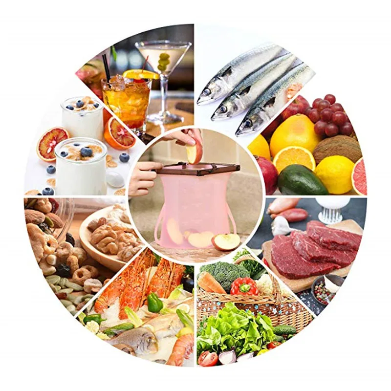 

Reusable Silicone Vacuum Seal Food Fresh Bags Suitable for Microwave Refrigerator Frozen and Cooking Sandwiches Kitchen Tools