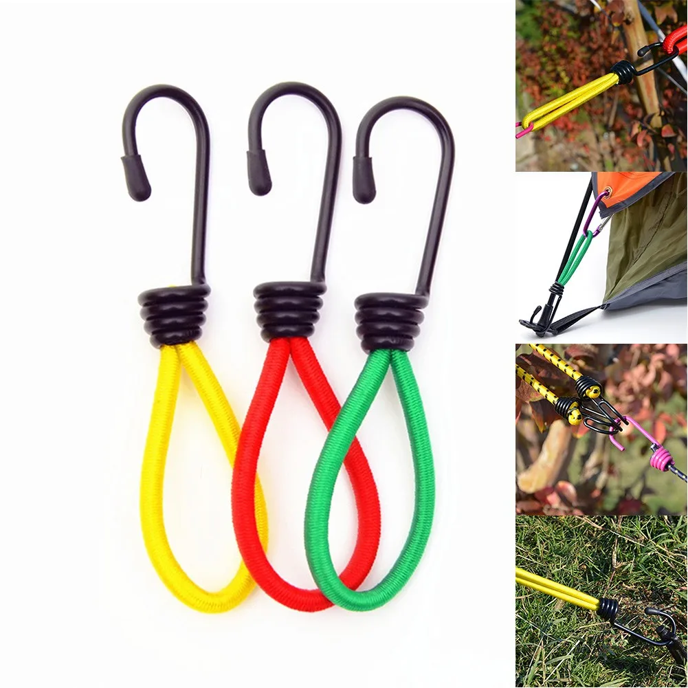 

3pcs Outdoor Camping Tent Canopy Elastic Rope Buckle Hook Fixed Bundle Straps Portable Multi-purpose Outdoor Camping Accessories