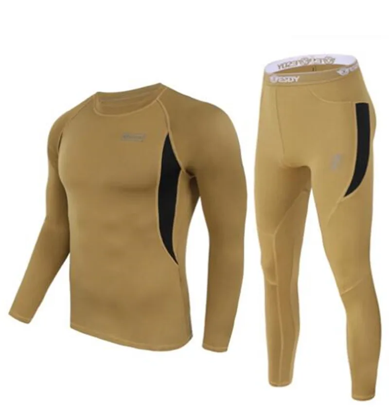 ESDY мужские зимние комплекты термобелья Быстросохнущий Спортивный костюм