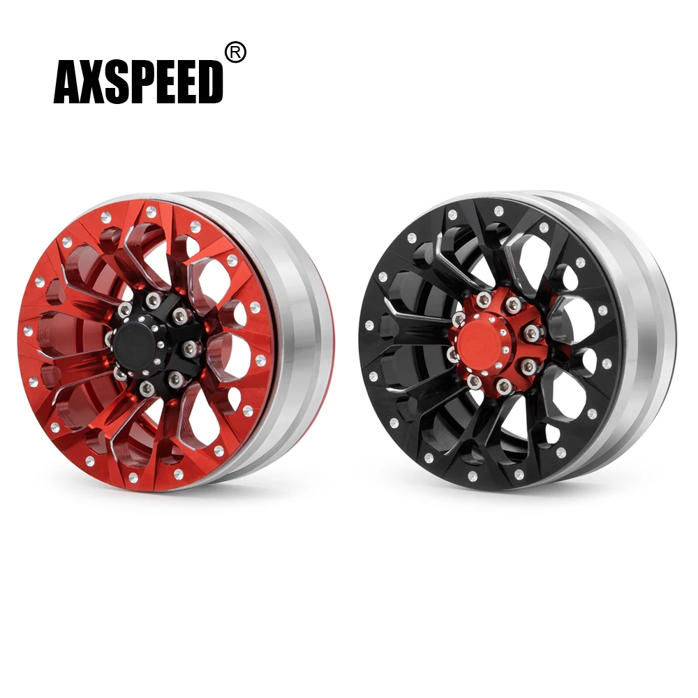 

AXSPEED 1/2/4Pcs 1.9inch 26mm Thickness Metal Alloy Beadlock Wheel Rims Hubs for Axial SCX10 TRX-4 D90 1/10 RC Crawler Car Parts