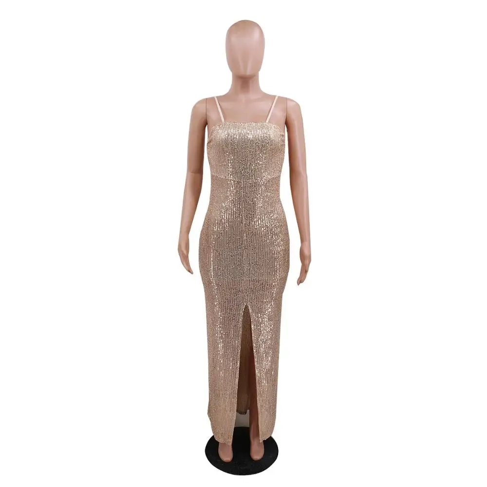 Сексуальное женское длинное платье с открытой вилкой и спиной | Женская одежда