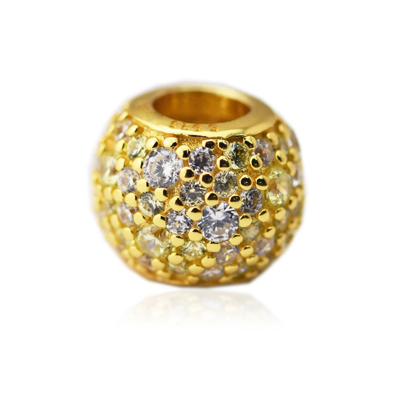 

Beads For Jewelry Making Golden Mix Pavé Charm Fits Original Bracelets & Bangle Sterling Silver Jewelry Woman DIY