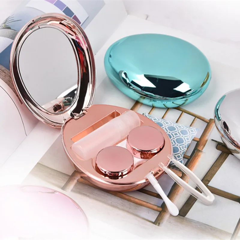 

New Thin Contact Lenses Case for Glasses Colored Lenses for Eyes Glasses Case Exquisite glossy Cobblestone Contact Lens Case