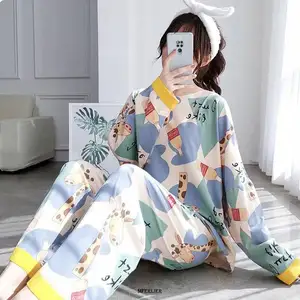 Женская пижама с длинным рукавом, Осень-зима