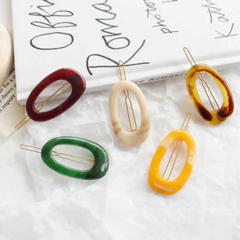 

Barrette Stick New Snap Fashion Clip Women Acrylic Hair Accessories Hairpin