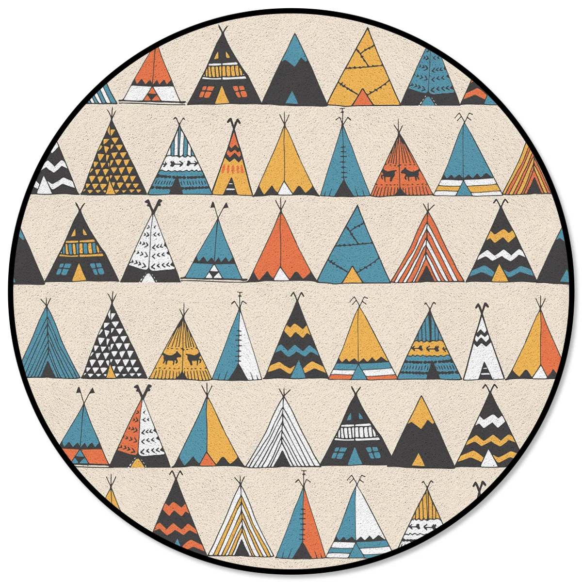 Современный домашний декоративный круглый ковер цветная палатка в полоску